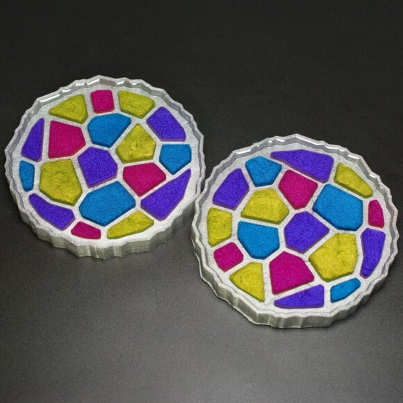 Colorful Mosaic Coasters – Set of 2 | Coffee Coasters | Wine Coasters - Picture 1 of 5